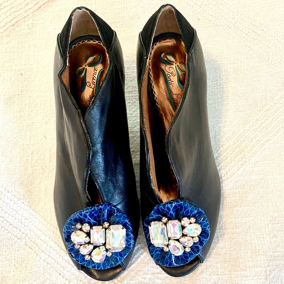 Poetic License A Girls Dream Black Bootie Heels Womens US8.5 EU39.5 - Picture 10 of 16